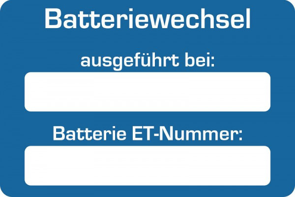 Adesivo del servizio clienti Eichner, testo: sostituzione della batteria effettuata presso, UI: 250 pezzi, 9220-00064