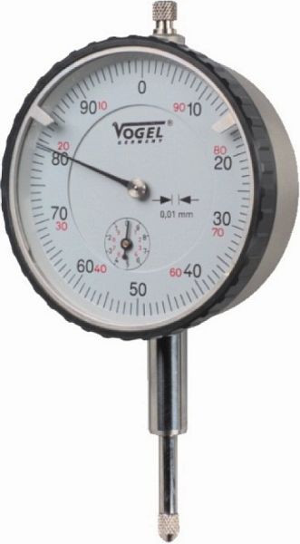Comparatore Vogel Germany, 0 - 10 mm, con protezione antiurto, A: 40 mm, B: 18,5 mm, C: 7,5 mm, D: Ø 58 mm, 240131