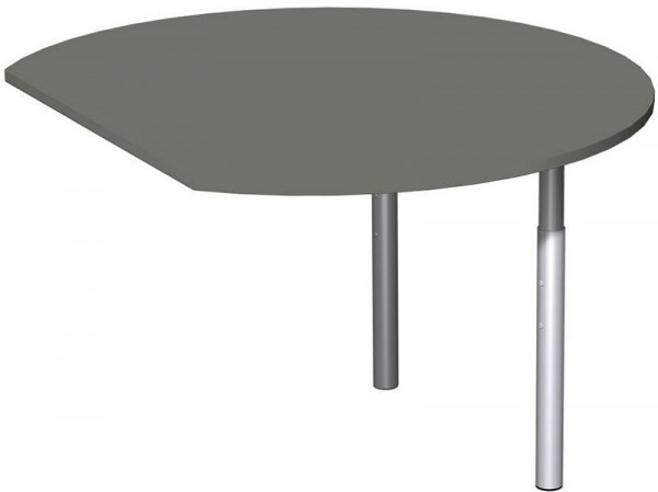 Tavolo allungabile geramöbel rotondo con piedini di supporto, incl. materiale di collegamento, regolabile in altezza, 1200x1047x680-820, grafite/argento, N-647207-GS