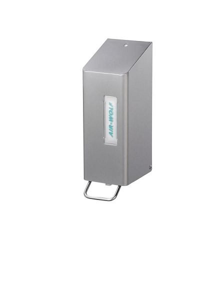 Dispenser di sapone e disinfettante Air Wolf, serie Omega, A x L x P: 288 x 97 x 142 mm, 600 ml, acciaio inossidabile rivestito, 29-001