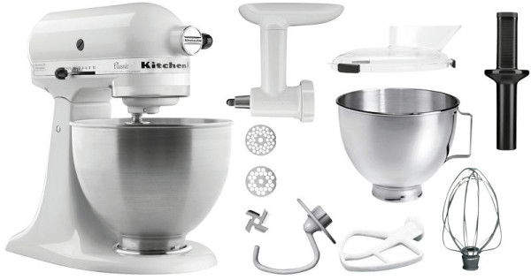 KitchenAid 5K45SSEWH, bianco, 4,28 L, set robot da cucina, A150097