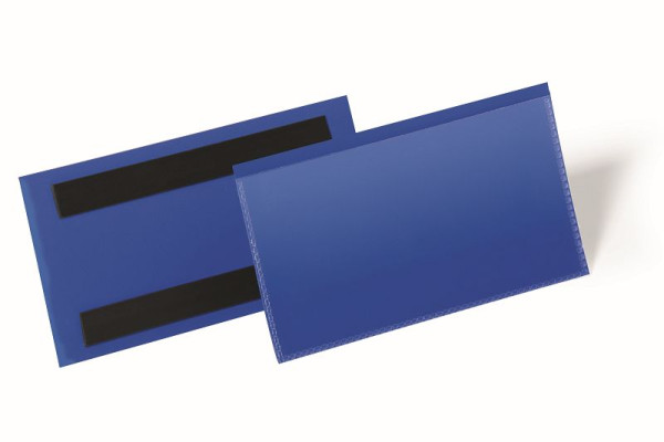 Tasca magnetica per etichette DURABLE 150x67mm, blu scuro, confezione da 50, 174207