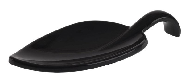 Cucchiaio per finger food APS -LEAF-, 10 x 4,5 cm, altezza: 1,5 cm, melammina, nero, conf. da 50, 83888