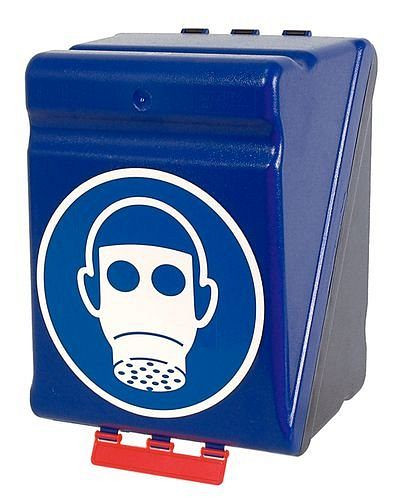 DENIOS maxi scatola per riporre la protezione delle vie respiratorie, blu, 116-492