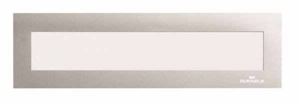 DURABLE DURAFRAME® Cornice informativa magnetica superiore A4 verticale/A5 orizzontale, argento, confezione da 5, 498623