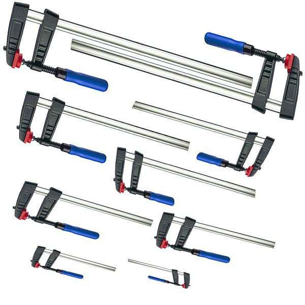 VaGo-Tools Set da 16 morsetti a vite 150x50/200x50/250x50/300x80 mm 4 pezzi ciascuno, 200-001/002/003/004 ciascuno 4_lv