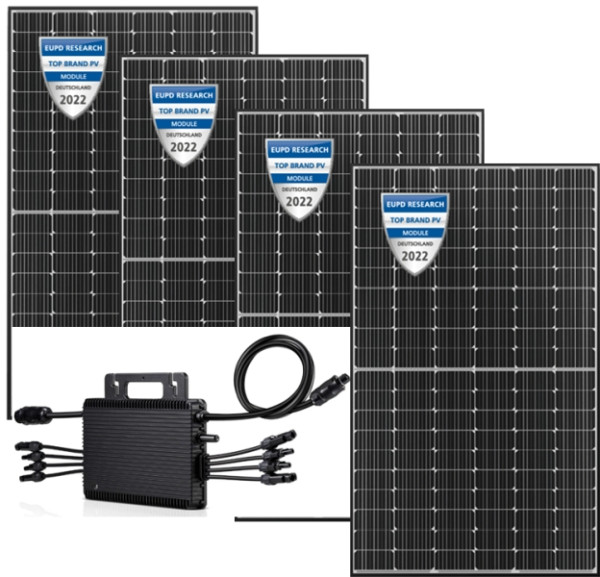 venturama set piccola centrale elettrica - 4 moduli fotovoltaici e 1 inverter 1500W, 2000041
