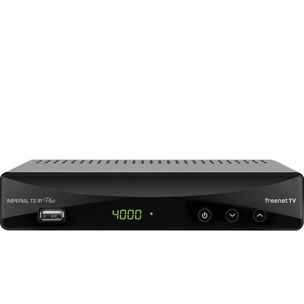 DigitalBox T2 IR Plus Ricevitore DVB-T2 HD con TV Freenet per 12 mesi e funzione PVR, 77-560-00-12