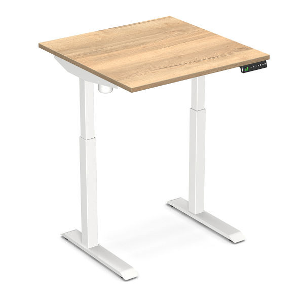 Scrivania Worktrainer sit-stand StudyDesk (bianco / rovere naturale 80 x 80 cm), StD-s-white-no
