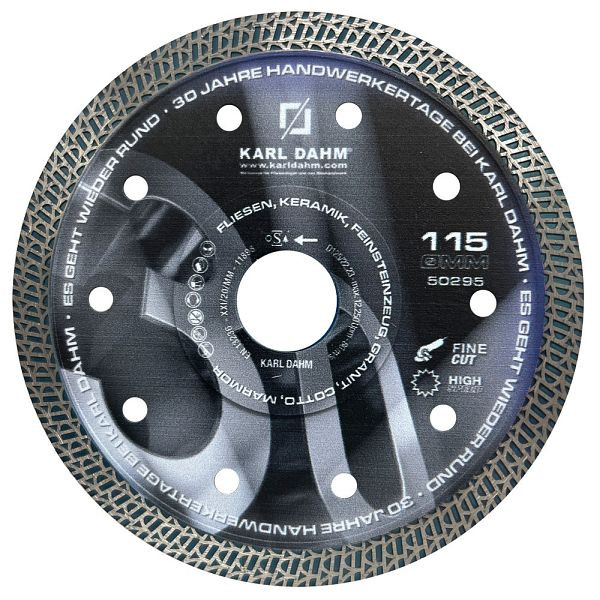 Karl Dahm DTS 9: Disco da taglio diamantato top cut Ø 115 mm, 50295