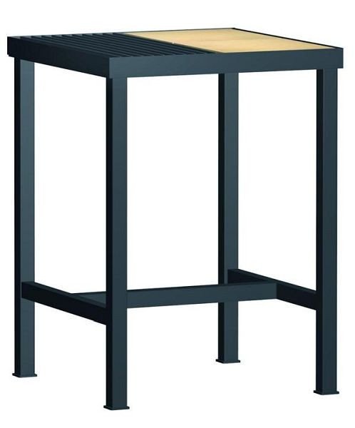 Tavolo per saldatura KLW 625 x 625 x 855 mm L x P x H, piano di lavoro diviso con mattoni refrattari e griglia, WPS01N-0625-001