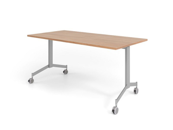 Tavolo pieghevole mobile Hammerbacher 160x80 cm, noce, piano tavolo inclinabile di 90°, VKF16/N/S
