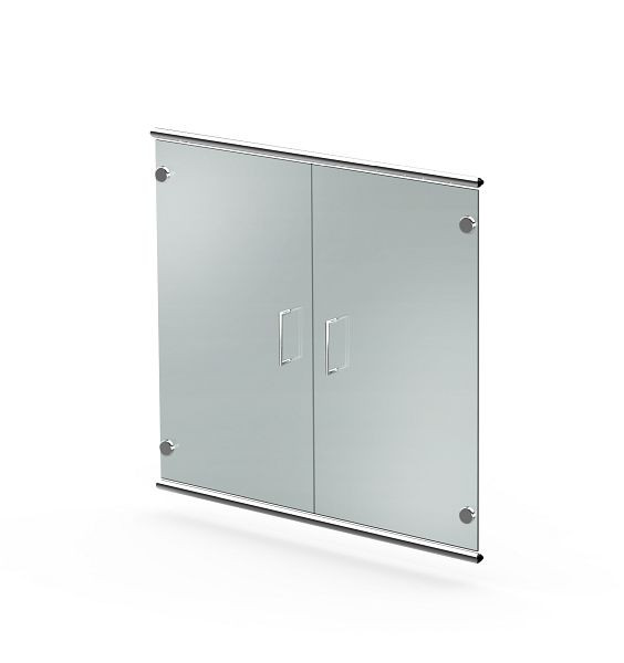 Porte d'ingresso Kerkmann in vetro ESG satinato, 2 livelli di cartelle, Artline, L 750 x P 4 x A 680 mm, vetro, 13739382