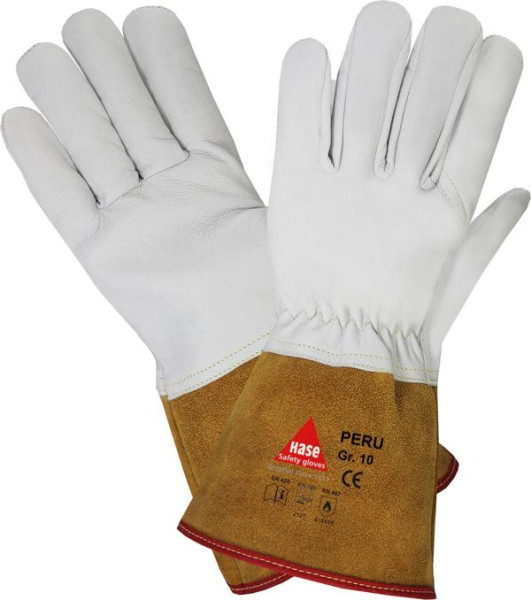 Hase Safety PERU, guanti di sicurezza a 5 dita per saldatori, taglia: 9, UI: 10 paia, 403835-9