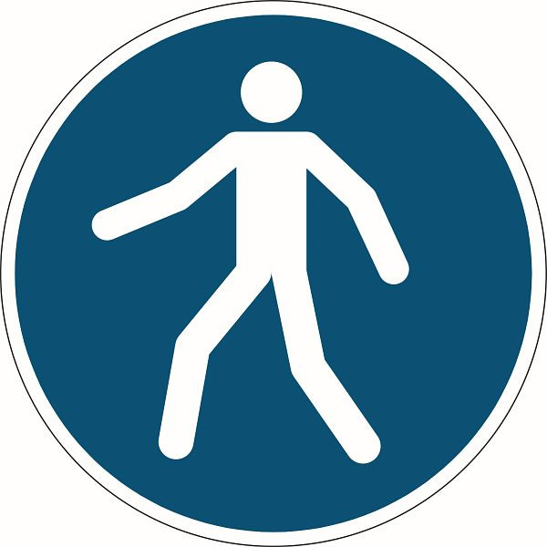 Segnale di sicurezza DUREVOLE “Utilizzare il percorso pedonale”, blu, 173106