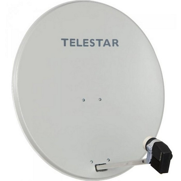 Antenna satellitare TELESTAR DIGIRAPID 80 A in alluminio grigio ardesia comprensiva di SKYQUAD HC LNB per 4 partecipanti, 5109737-AG