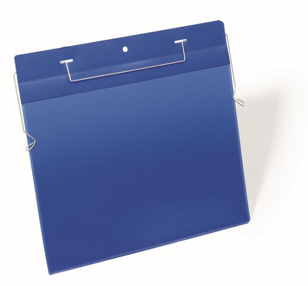Tasca per grucce in filo metallico DURABLE A4 orizzontale, blu scuro, confezione da 50, 175407