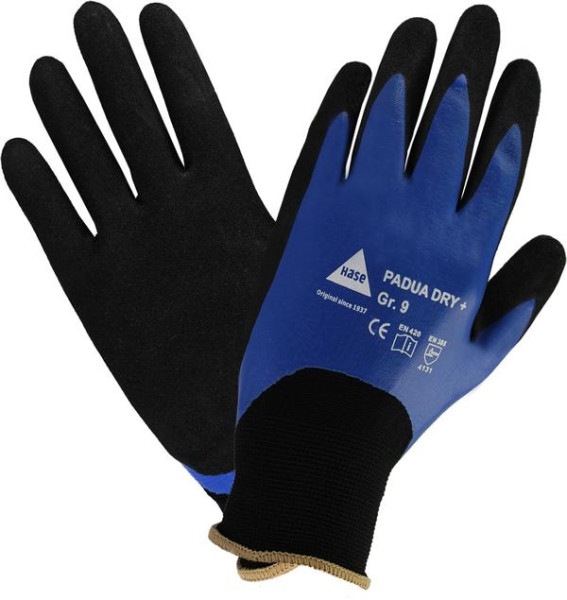 Hase Safety PADUA DRY +, guanti di sicurezza a 5 impugnature, nylon/nitrile, taglia: 11, UI: 10 paia, 508680-11