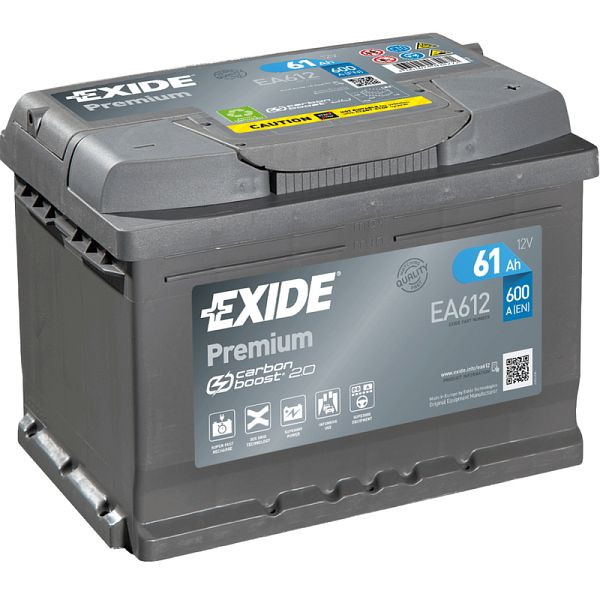 Batteria di avviamento EXIDE Premium EA 612 Pb, 101 009201 20