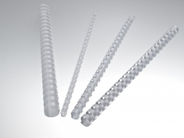 Spilla per rilegatura in plastica RENZ laurea USA, 21 anelli per A4, Ø 38 mm, bianco, confezione da 25, 17380021