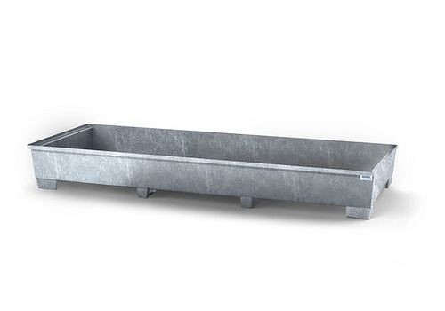 Vassoio per scaffali DENIOS linea classica in acciaio zincato, per scaffali con una larghezza del ripiano di 3300 mm, 273-997