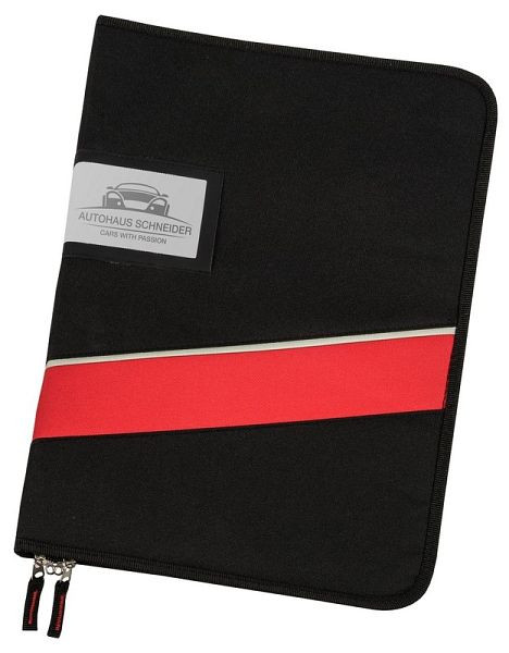 Portachiavi Eichner XL nero/rosso in poliestere, 27,5 x 38,5 x 4 cm, per 28 chiavi con clip per chiavi staccabili e 2 portapenne, 9201-00035