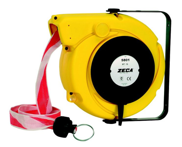 Avvolgitore automatico ELMAG con nastro barriera, articolo 5801, incluso nastro rosso/bianco da 16 m, 44295