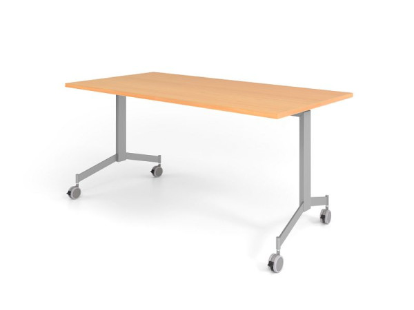Tavolo pieghevole mobile Hammerbacher 160x80 cm, faggio, piano tavolo inclinabile di 90°, VKF16/6/S