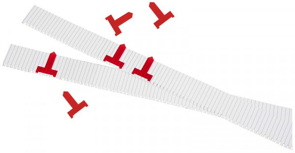 Segnali di progettazione Eichner per scheda plug-in, largo, rosso, UI: 50 pezzi, 9085-00078