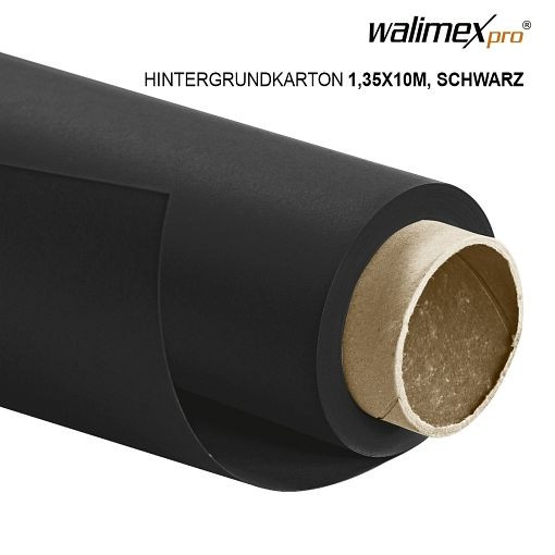 Walimex pro sfondo cartone 1,35x10m, nero, 22805