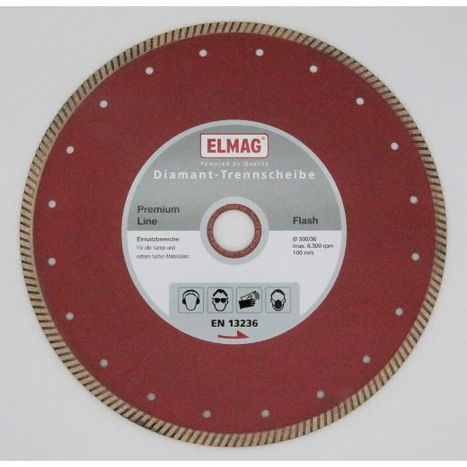 Disco diamantato ELMAG 200 mm PREMIUM LINE - GRES PORCELLANATO, (per materiali estremamente duri), foro 25,4 mm (per taglio ad umido), 61695