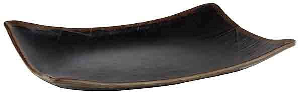 Vassoio APS -MARONE-, 32,5 x 23,5 cm, altezza: 4,5 cm, melamina, nero, con bordo marrone, 84119