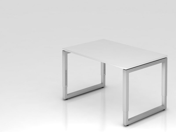 Scrivania Hammerbacher O-foot quadrato 120x80 cm bianco, forma rettangolare con piano mobile, VRS12/W/S