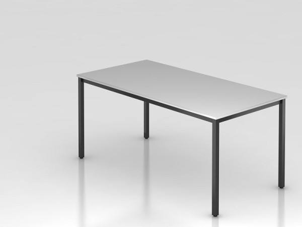 Tavolo da riunione Hammerbacher 160x80cm grigio/nero quadrato, forma rettangolare, VDQ16/5/D