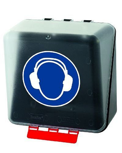 Scatola midi DENIOS per riporre la protezione dell'udito, trasparente, 116-485