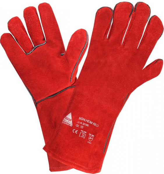 Hase Safety MÜHLHEIM-rosso, guanti di sicurezza per saldatori, taglia: 10, UI: 6 paia, 301000