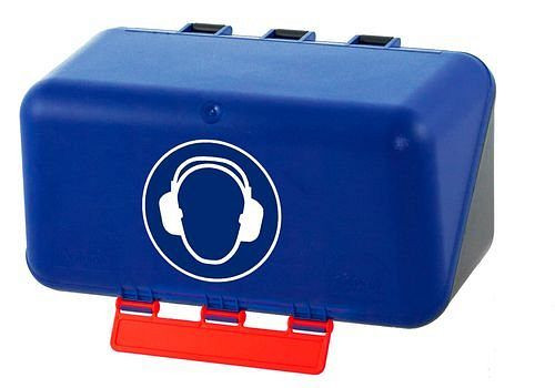Mini scatola DENIOS per riporre la protezione dell'udito, blu, 119-581