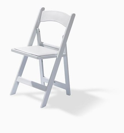 VEBA sedia pieghevole nuziale polipropilene bianco, sedile imbottito in ecopelle, 45x45x78 cm (LxPxA), 50220