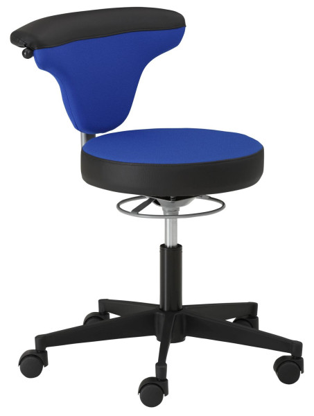 Mayer Sitzmöbel sedia girevole funzionale myTORRO SIT, comprese rotelle per tappeti, blu scuro/nero brillante, 1351_756