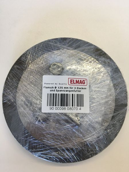 Flangia ELMAG Ø 125 mm per mandrini a 3 griffe e a pinza, per Superturn 550/125 e 700/140, 9808070