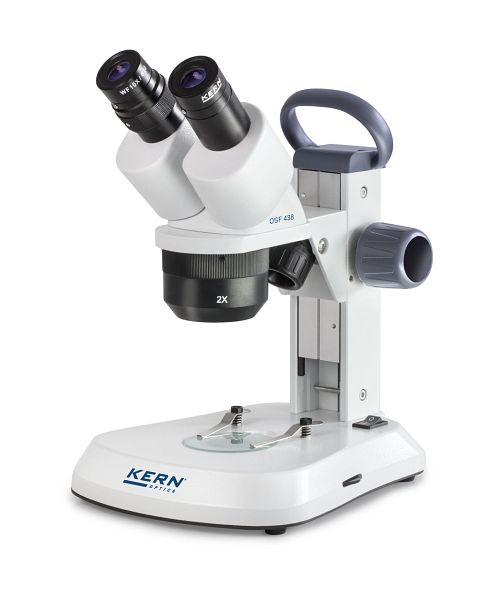 KERN Optics stereomicroscopio, Greenough 1x / 2x / 3x, binoculare, oculare WF 10 x / Ø 20mm con alimentatore antifungo, OSF 438