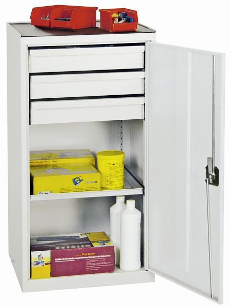 armadio per utensili e materiali blunt serie 2000, 7035/7035, 3 cassetti, 1 ripiano, 2001307