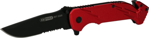 Coltello pieghevole KS Tools con serratura e tagliacintura, 907.2220
