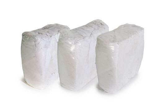 Panni per la pulizia DENIOS BW, in biancheria da letto di cotone bianco, 3 press cube da 10 kg ciascuno, UI: 3 pezzi, 158-027