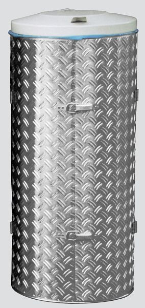 Dispositivi di raccolta rifiuti compatti VAR con lastre Duett in acciaio inox e alluminio, coperchio grigio, 1704