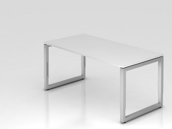 Scrivania Hammerbacher O-foot quadrato 160x80 cm bianco, forma rettangolare con piano mobile, VRS16/W/S