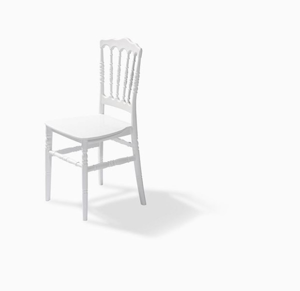 VEBA sedia impilabile Napoleone bianco avorio, polipropilene, 41x43x89,5 cm (LxPxA), non fragile, 50400