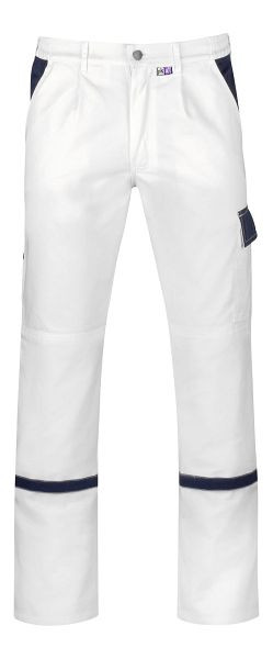 Pantaloni da tirocinio PKA, 260 g/m², bianco/blu hydron, taglia: 52, PU: 5 pezzi, BH26W-052