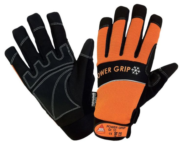 Hase Safety POWER GRIP WINTER nero/arancione, guanti in neoprene a 5 impugnature, taglia: 9, PU: 10 paia, 402050-9