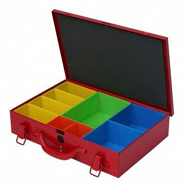 Assortimento valigetta ADB tipo SK1, dimensioni LxPxH: 336x236x68 mm, assortimento colore valigetta: rosso fuoco (RAL3000), 88400